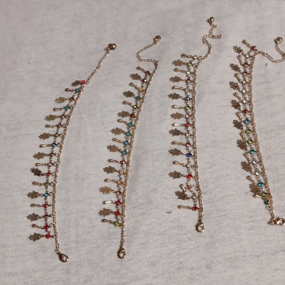 Elegant Gold and Multicolor Charm Bracelet